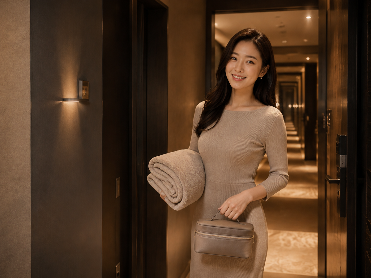 시흥 방문 홈케어 일정을 준비하는 젊은 성인 한국 여성 관리사